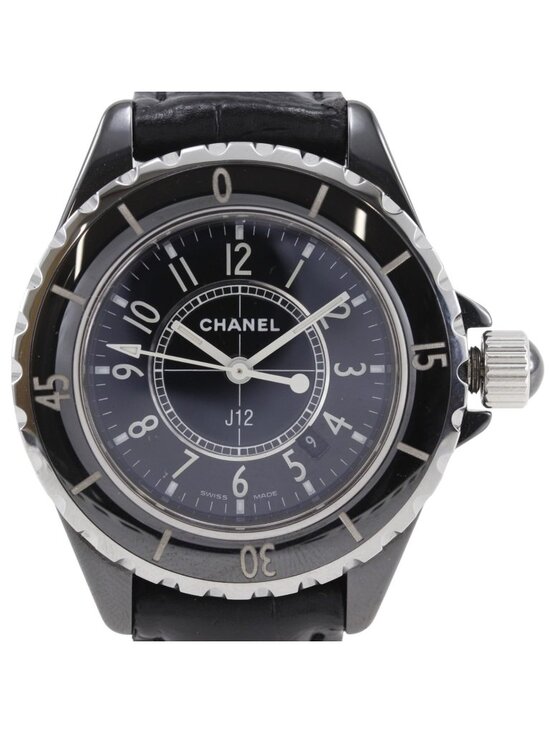Chanel 33 Ceramic Leather Quartz Analog Display Black Dial Watch main image 10